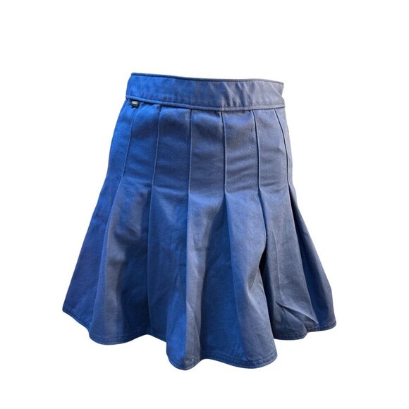 Vans Womens Blue Pleated Skater Skirt Size 24 Cotton Blend Made In India NWT - Picture 2 of 9